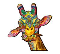 Wooden Jigsaw Puzzles for Adults and Kids, 242 Piece Jigsaw Wood Puzzle -Giraffe, Unique Animal Shaped Puzzle Gift Wall Decoration, 38.9x42cm