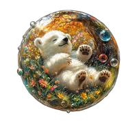 Wooden Jigsaw Puzzles for Adults - Bubble bear Jigsaw Puzzles 270pcs, Artistic Wall Decor & Birthday Gift Idea for Friends, Home Office Puzzle (34x34cm)