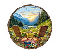 Wooden Jigsaw Puzzles for Adults & Kids -Travel in the mountains Jigsaw Puzzles 265pcs, Artistic Wall Decor & Birthday Gift Idea for Friends, Home Office Puzzle (34x33.9cm)