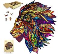 Wooden Jigsaw Puzzles for Adults XL 300 Piece (39x39cm) - Lion Wood Jigsaw Puzzle for Adults Presented in Gift Box by The Puzzled Tree