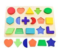 Wooden Jigsaw Puzzles for Toddler Shapes Learning Colorful Shapes Recognition Montessori Toys for Boys Girls Gifts