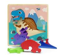 Wooden Jigsaw Puzzles for Toddlers, Dinosaur Animals Puzzles for Girls Boys 2 3 Year Old, Montessori Wooden Toys for Kids Gifts, Educational Toys Gifts(Spinosaurus)
