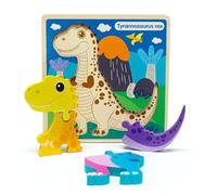 Wooden Jigsaw Puzzles for Toddlers, Dinosaur Animals Puzzles for Girls Boys 2 3 Year Old, Montessori Wooden Toys for Kids Gifts, Educational Toys Gifts(Tyrannosaurus Rex)