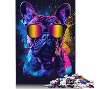 Wooden Jigsaw Puzzles French Bulldog Dog Art 500 Piece Puzzles Adults And Jigsaw Puzzle Challenge Toy 500pcs (52x38cm)