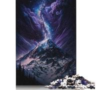 Wooden Jigsaw Puzzles Galaxy Snowy Mountain 500 Piece Puzzles Adults And Jigsaw Puzzle Challenge Toy 500pcs (52x38cm)