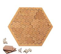 Wooden Jigsaw Puzzles, Hard Difficulty Fractal Tray Puzzles for Brain Training, Portable Challenge Game for Thinkers, No Image Reverse Thinking Puzzle