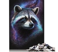 Wooden Jigsaw Puzzles Toy for 1000 Pieces Galaxy Raccoon Puzzles Boys Girls Jigsaws Learning Games for 18+ Year Olds 1000pcs (75x50cm)