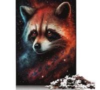 Wooden Jigsaw Puzzles Toy for 1000 Pieces Galaxy Red Raccoon Puzzles Boys Girls Jigsaws Learning Games for 18+ Year Olds 1000pcs (75x50cm)