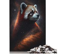 Wooden Jigsaw Puzzles Toy for 1000 Pieces Galaxy Red Raccoon Puzzles Boys Girls Jigsaws Learning Games for 18+ Year Olds 1000pcs (75x50cm)