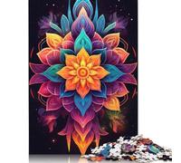 Wooden Jigsaw Puzzles Toy for 500 Pieces Blooming Mandalas Puzzles Boys Girls Jigsaws Learning Games for 18+ Year Olds 500pcs (52x38cm)