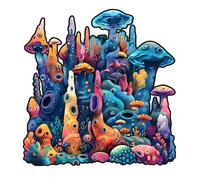 Wooden Jigsaw Puzzles, Unique Shaped Wood Puzzles for Adults with Wood Box, Coral S