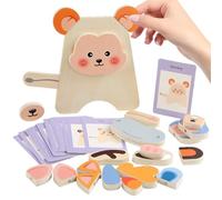 Wooden Jigsaw Puzzles, Wooden Animal Face Jigsaw Block Puzzles, Learning Educational Toys for Classroom Kindergarten Indoor Preschool Home Nursery Travel Holiday Boys Girls Kids Students