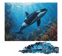 Wooden Jigsaw, Themed Puzzle, Majestic Orca Whale Killer, 1000 Pieces | Image-area sorting: a simple way to organise the image on quiet evenings.