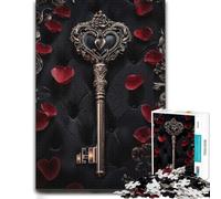 Wooden Jigsaw, Themed Puzzle, Ornate Heart Key, 1000 Pieces | A screen-free tabletop activity - less screen time at home on quiet evenings.