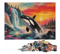 Wooden Jigsaw, Wood Puzzle, Orca Whale Killer Collage, 1000 Pieces | Colour and shape sorting - an activity that can be paused and resumed at home.