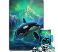 Wooden Jigsaw, Wood Puzzle, Orca Whale Killer Northern, 1000 Pieces | Adult Jigsaw Puzzle: puzzle activity for spare time in spare time.