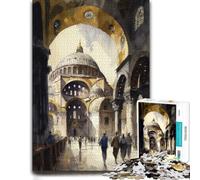 Wooden Jigsaw, Wood Puzzle, The Hagia Sophia Istanbul, 1000 Pieces | Visual matching and sorting - easier piece organisation during indoor leisure.
