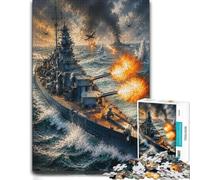 Wooden Jigsaw, Wood Puzzle, Warship Naval Battle Sky, 1000 Pieces | Piece-by-piece progress: a practical indoor pastime during indoor leisure.