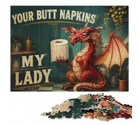 Wooden Jigsaw, Wood Puzzle, Your Butt Napkins My Lady, 1000 Pieces | Border-first building: easier piece organisation over several sessions.
