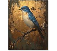 Wooden Jigsaws Puzzle Posters 1000 Pieces Eastern Bluebird Wall Art Picture,For Boys And Stress Relief Girls 50X75Cm