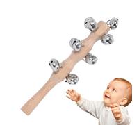 Wooden Jingle Hand Bell - Jingle Bells Stick to Wooden Handles | Wood Hand Rattle Sticks | Musical Instruments Percussion Shaker Rattle | Handheld Bells Rattle Toys for Dance Concert Birthday