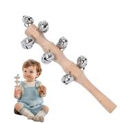 Wooden Jingle Hand Bells - Percussion Shaker Rattle Stick, Jingle Bells Sticks | Musical Instrument with Wooden Handle for Stage Performance Concert Dancing Birthday Home Studio Rhythm Toy