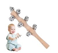 Wooden Jingle Handbell - Jingle Bell Hand Frank Bell, Wooden Handle Stick Bell Rattle | Percussion Instrument Bell Stage Performance Birthday with Wooden Handle for Dance Concert