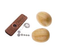 Wooden Kazoo and Egg Shakers Set, Percussion Instrument for Beginners, Easy to Learn Flute & Maracas