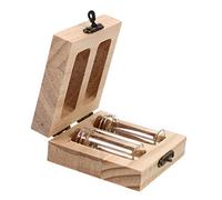 Wooden Keepsake Box Two Glass Bottles for Baby Memories | Secure Cork Seal, Smooth-finished Surface, Buckle Design, Photo Prop, Nursery Decor, Easy Carry Random Style