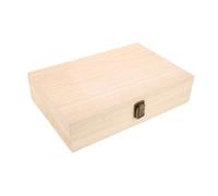 Wooden Keepsake Box with Hinge Lid, 12x8 Inch Memory Photo Organizer
