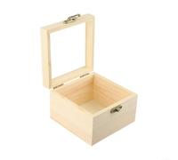 Wooden Keepsake Box with Hinged Top and Square Shape for Storing Memories or Creating Unique Personalized s (12 * 12 * 8.5cm)