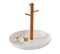 Wooden Key Holder Tray 3 Tiers Stand Wood Key Holder,Valet Tray Perfume Tray for Dresser, Jewelry Dishes Wooden Ring Holder, Decorative Organizer for Bedroom