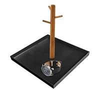 Wooden Key Holder Tray, Key Tray for Entryway Table, Key Bowl, 3 Tiers Bambo Key Bowl for Entryway Table, Multi functional bmboo key tray, Wooden Valet Tray Organizer for Keys, Rings, Black square