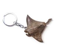 Wooden Key Ring - Manta Ray, gray, ca. 5,5cm