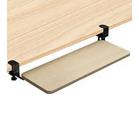 Wooden Keyboard Tray with Clamp Under Desk Sliding Drawer for Office Keyboard & Mouse Support Easy Installation Extendable Platform for Ergonomic Workspace