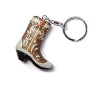 Wooden Keyring - Cowboy Boots, brown, ca. 5,5cm