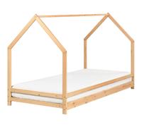 Kids Bed House Pine Wood APPY 90 x 200 cm (EU Single) Light Brown