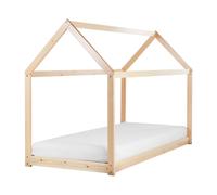 Kids Bed House Pine Wood TOSSE 90 x 200 cm (EU Single) Light Brown