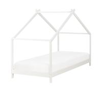Kids Bed House Pine Wood ORLU 90 x 200 cm (EU Single) White
