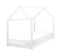 Kids Bed House Pine Wood TOSSE 90 x 200 cm (EU Single) White