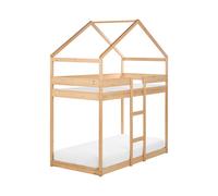 Wooden Kids House Bunk Bed EU Single Size Light LABATUT
