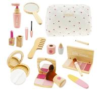 Wooden Kids Makeup Sets for Girls Washable Non-toxi Pretend Makeup Sets with Cosmetic Bag Role Play Toys Christmas Halloween Birthday Gifts for Girls 3 4 5 6 7 8-12 Years Old