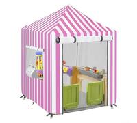 Wooden Kids Playhouse Cover Waterproof Sun Protection Outdoor Children's Play Room Dust Cover 210D Oxford Fabric With Adjustable Straps And Buckles For Secure Fit During Stormy Weather(Pink)