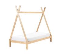 Beliani Kids Bed Teepee Pine Wood Devay 90 X 200 Cm (Eu Single) Light Brown