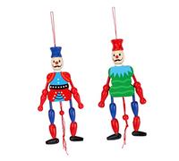 Wooden King Puppet 2Pcs Hand Painted Hangable Ornament for Bedroom
