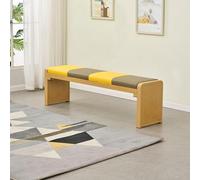 Wooden Kitchen Bench for 2 Upholstered Entryway Seat Dining Room & Living Room Furniture Various Sizes (Walnut 100cm/39.4in) Stylish & Functional