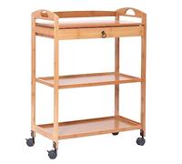 Wooden Kitchen Cart with Tea Shelf & Storage Rolling Serving Trolley Multipurpose Utility Cart for Living Room 59x33x81 cm Color: A Perfect for Home Organization!