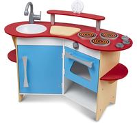 Large Kids Wooden Play Kitchen, Children's Play Pretend & Utensils Toys M&D