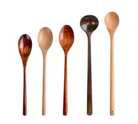 Wooden Kitchen Spoons - Wooden Serving Spoon, Heat Resistant Kitchen Utensils for Sauce, Stirring Salad, Mixing Honey and Serving