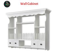 Wooden Kitchen Wall Cabinet White Cupboard Storage Shelf Display Unit vidaXL